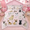 thumbnail image 1 of Homewish Kawaii Dog Lover Bedding Comforter Set for Kids, Pink Cartoon Dalmatian Twin Comforter Sets, Funny Pug Animal Reversible Bedding Set, Luxury Bedroom Decor, 2-Piece, 1 of 8