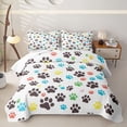 thumbnail image 1 of Homewish Kawaii Dog Paws Quilt King,Cartoon Pet Theme King Coverlet Set,White,3pcs, 1 of 7