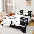 thumbnail image 1 of Homewish Kawaii Dogs Paws Full Size Sheets,Pet Animal Bed Sheets,Black White Sheet Sets For Girls Boy,Breathable Home Decor,4pcs, 1 of 7