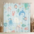thumbnail image 1 of Homewish Kawaii Dolphin Octopus Black Out Curtains for Kids, Cute Ocean Whale Fish Curtains Pack of 2 (42x63 Each), Cartoon Sealife Bedroom Curtains, Black Out Curtains Room Decor, 1 of 6