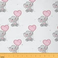 thumbnail image 1 of Homewish Kawaii Elephant Fabric by the Yard 1 Yard,Cute Zoo Animal Home Decor Fabric by the Yard,Pink Love Balloon Sewing Fabric For Girls Boys Kids,Super Cozy Room Decor, 1 of 6