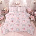 thumbnail image 1 of Homewish Kawaii Floral Flowers Full Size Comforter Sets 3-Piece for Children Teens Female Men,Cute Hot Air Balloon Bedding Comforter Set,Dreamy Princess Rainbow Lightweight Bedding Sets, 1 of 8