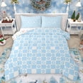 thumbnail image 1 of Homewish Kawaii Flower Floral Bedding Comforter Set,Classic Minimalist Plaid Twin Comforter Sets,Blue Geometric Buffalo Bedding Set For Girls Teens,Breathable Home Decor Reversible,2pcs, 1 of 8