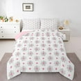 thumbnail image 1 of Homewish Kawaii Flowers 2pcs Bedding Comforter Set for Teens Boys Girls,Polka Dots Twin Comforter Sets,Bling Glitter Breathable Bedding Set,Lightweight Room Decor,Reversible, 1 of 8