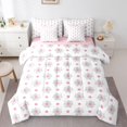 thumbnail image 1 of Homewish Kawaii Flowers 7-Piece Bedding Comforter Set for Teens Boys Girls,Polka Dots King Bedding Sets,Bling Glitter Ultra Soft Bed Sheets,Lightweight Room Decor,Reversible, 1 of 8