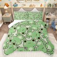 thumbnail image 1 of Homewish Kawaii Frogs 2pcs Bedding Comforter Set For Preppy Children,Cartoon Animal Twin Comforter Sets,Green Pink Breathable Bedding Set,Microfiber Bedroom Decor, 1 of 8