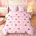 thumbnail image 1 of Homewish Kawaii Fungus Mushrooms 7pcs Queen Bedding,Cute Bowknot Bedding Comforter Set Queen,Pink,Pink Reversible, 1 of 8