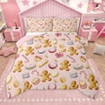 thumbnail image 1 of Homewish Kawaii Gingerbread Man Bedding Comforter Set,Cute Macaron Candy Cane Twin Comforter Sets,Pink Brown Bedding Set For Girls Kids,Breathable Home Decor Reversible,2-Piece, 1 of 8