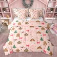 thumbnail image 1 of Homewish Kawaii Gingerbread Man Twin Bedding Sets 7-Piece, Cartoon Christmas Cabin Bedding Comforter Set, Teens Kids Boys Girls Reversible Sheet Sets, Ultra Soft Bedroom Decor, 1 of 7