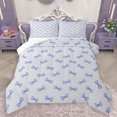 thumbnail image 1 of Homewish Kawaii Glitter Bow Full Size Comforter Sets for Girls, Cute Cartoon Ribbon Bedding Comforter Set, Girly Blue Bowknot Reversible Bedding Sets, Ultra Soft Bedroom Decor, 3 Pieces, 1 of 8