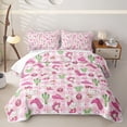 thumbnail image 1 of Homewish Kawaii Goose Animals Plaid Quilt Full,Cactus Cowgirl Boots Full Bedspread Sets,3pcs, 1 of 7