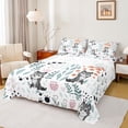 thumbnail image 1 of Homewish Kawaii Grey Wolf 3pcs Twin Sheet Sets for Child Boys Girls,Chic Floral Flower Twin Fitted Sheet,Cartoon Animal Breathable Flat Sheet,Super Cozy Room Decor, 1 of 7