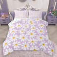 thumbnail image 1 of Homewish Kawaii Groovy Girls Full Size Comforter Sets, Rustic Farmhouse Flower Bedding Comforter Set, Dreamy Purple Daisy Reversible Bedding Sets, Luxury Bedroom Decor, 3pcs, 1 of 8