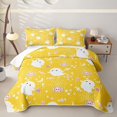 thumbnail image 1 of Homewish Kawaii Halloween Ghost Quilt Full,Spider Web Heart Candy Print Full Bedspread Sets,3 Pieces, 1 of 7