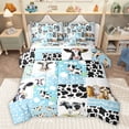 thumbnail image 1 of Homewish Kawaii Highland Bull Bedding Comforter Set 7pcs for Kids, Kawaii Cute Cartoon Queen Bedding Sets, Aztec Abstract Reversible Queen Sheet Sets, Ultra Soft Bedroom Decor, 1 of 7