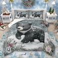 thumbnail image 1 of Homewish Kawaii Jungle Bear Bedding Comforter Set, Cute Cartoon Wildlife Twin Comforter Sets, Winter Christmas Theme Reversible Bedding Set, Lightweight Room Decor, 2 Pieces, 1 of 8