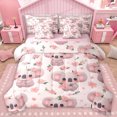 thumbnail image 1 of Homewish Kawaii Koala 7 Pieces Bedding Comforter Set,Pink Flower Blossom Full Bedding Set,Zoo Animal Fitted Sheet Flat Sheet For Child,Microfiber Bedroom Decor Reversible, 1 of 8