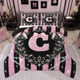 thumbnail image 1 of Homewish Kawaii Letter C Queen Comforter Set for Women, Hippie Western Damask Bedding Sets, Kawaii Princess Bow-tie Reversible Bedding Comforter Set, Super Cozy Room Decor, 3 Pieces, 1 of 8