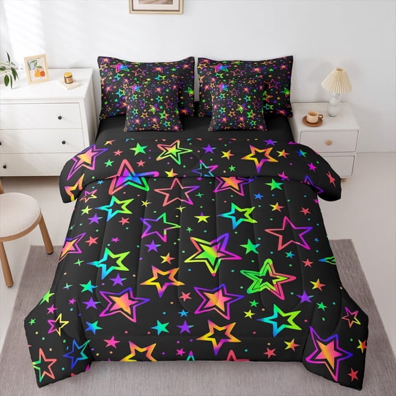 Homewish Kawaii Lion Frog Squirrel Twin Bedding Sets 7-Piece for Children Teens,Jungle Animal Bedding Comforter Set Microfiber,Cartoon Wildlife Breathable Sheet Sets,Luxury Bedroom Decor,Reversible