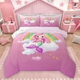 thumbnail image 1 of Homewish Kawaii Mermaid Princess Queen Comforter Set,Colorful Rainbow Bedding Sets,Magic Cartoon Animal Bedding Comforter Set For Girls,Ultra Soft Home Decor Reversible,3 Pieces, 1 of 8