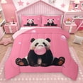 thumbnail image 1 of Homewish Kawaii Panda 2pcs Bedding Comforter Set for Kids Children Teens,Pink Bubbles Twin Comforter Sets,Cute Animal Breathable Bedding Set,Super Cozy Room Decor,Reversible, 1 of 8