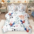 thumbnail image 1 of Homewish Kawaii Parrot 7 Pieces Bedding Comforter Set for Child Boys Girls,Chic Floral Flower Full Bedding Set Lightweight,Cartoon Animal Fitted Sheet Flat Sheet,Super Cozy Room Decor,Reversible, 1 of 8
