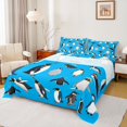thumbnail image 1 of Homewish Kawaii Penguin Kids Full Size Sheets, Cute Cartoon Animal Bed Sheets, Funny Ocean Sealife Sheet Sets, Breathable Home Decor, 4pcs, 1 of 7