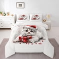 thumbnail image 1 of Homewish Kawaii Pet Cat Queen Comforter Set,Red Berry Xmas Gifts Bedding Sets,Merry Christmas Bedding Comforter Set For Girls Kids,Microfiber Bedroom Decor Reversible,3 Pieces, 1 of 8