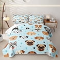 thumbnail image 1 of Homewish Kawaii Pet Dog Twin Quilt Set,Cute Animal Al Twin Coverlet Set,Blue,2 Pieces, 1 of 7