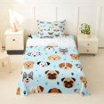 thumbnail image 1 of Homewish Kawaii Pet Dog Twin Sheets,Cute Animal Al Bedding,Blue,3pcs,1 Fitted Sheet and 1 Pillowcase, 1 of 6