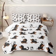 thumbnail image 1 of Homewish Kawaii Pet Dogs Dachshund Bed Spread Queen,Boys Football Ball Games Queen Coverlet Set For Puppy Dogs Lovers,3pcs, 1 of 7