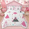 thumbnail image 1 of Homewish Kawaii Pink Bow Knot 3 Pieces Queen Comforter Set For Preppy Children Kids,Merry Christmas Tree Ultra Soft Bedding Sets,Polka Dots Plaid Bedding Comforter Set,Lightweight Room Decor, 1 of 8