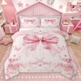 thumbnail image 1 of Homewish Kawaii Pink Bowknot Girl 2pcs Bedding Comforter Set,Flying Butterflies Twin Comforter Sets,Spring Garden Flowers Breathable Bedding Set,Luxury Bedroom Decor,Reversible, 1 of 8