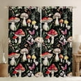 thumbnail image 1 of Homewish Kawaii Pink Butterfly Black Out Curtains,Red Fungus Mushroom Curtains Pack of 2 (42x63 Each),Rustic Flower Floral Bedroom Curtains For Teens,Breathable Home Decor, 1 of 6
