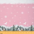 thumbnail image 1 of Homewish Kawaii Pink Christmas 01 for Teens, Winter Snowflake Room Decor Fabric by the Yard, Rustic Farmhouse Deer Sewing Fabric, Luxury Bedroom Decor, 1 of 6