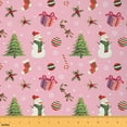 thumbnail image 1 of Homewish Kawaii Pink Christmas Fabric by the Yard 1 Yard, Cartoon Xmas Snowman Room Decor Fabric by the Yard, Teen Kid Child Sewing Fabric, Luxury Bedroom Decor, 1 of 6