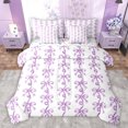 thumbnail image 1 of Homewish Kawaii Pink Ribbon Bedding Comforter Set 7pcs for Kids, Princess Bow-tie Bow Queen Bedding Sets, Cute Cartoon Bowknot Reversible Queen Sheet Sets, Super Cozy Room Decor, 1 of 7