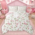 thumbnail image 1 of Homewish Kawaii Pink Rose Bedding Comforter Set for Kids, Princess Bow Ribbon Twin Comforter Sets, Southwestern Reversible Bedding Set, Microfiber Bedroom Decor, 2pcs, 1 of 8