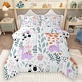 thumbnail image 1 of Homewish Kawaii Purple Dinosaur 3 Pieces Queen Comforter Set for Child Boys Girls,Chic Floral Flower Ultra Soft Bedding Sets,Cartoon Animal Bedding Comforter Set,Super Cozy Room Decor,Reversible, 1 of 8