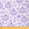 thumbnail image 1 of Homewish Kawaii Purple Pumpkin Fabric by the Yard 1 Yard for Kids, Princess Cute Bowknot Room Decor Fabric by the Yard, Autumn Maple Leaf Sewing Fabric, Luxury Bedroom Decor, 1 of 6
