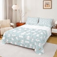 thumbnail image 1 of Homewish Kawaii Rabbit Child Full Size Sheets, Cute Bunnies Animal Lover Bed Sheets, Blue Cartoon Theme Sheet Sets, Lightweight Room Decor, 4-Piece, 1 of 7