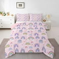 thumbnail image 1 of Homewish Kawaii Rainbow 3 Pieces Queen Comforter Set for Teens Boys Girls,Dreamy Princess Ultra Soft Bedding Sets,Cute Gradient Ombre Bedding Comforter Set,Lightweight Room Decor,Reversible, 1 of 8