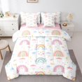 thumbnail image 1 of Homewish Kawaii Rainbow 7-Piece Twin Bedding Sets for Teens Boys Girls,Dreamy Princess Bedding Comforter Set,Cartoon Cute Breathable Sheet Sets,Lightweight Room Decor,Reversible, 1 of 8