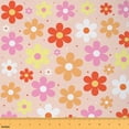 thumbnail image 1 of Homewish Kawaii Rainbow Daisy Fabric by the Yard 1 Yard,Cartoon Flower Floral Home Decor Fabric by the Yard,Yellow Orange Red Sewing Fabric For Girl Teens,Ultra Soft Home Decor, 1 of 6