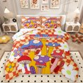 thumbnail image 1 of Homewish Kawaii Rainbow Mushroom Bedding Comforter Set,Cartoon Floral Daisy Twin Comforter Sets,Orange Plaid Bedding Set For Girl Teens,Luxury Bedroom Decor Reversible,2 Pieces, 1 of 8