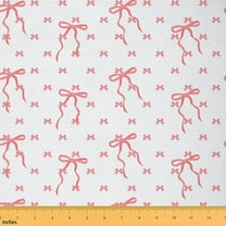 Homewish Kawaii Red Ribbon Fabric by the Yard 1 Yard for Kids, Cute Princess Bowknot Room Decor Fabric by the Yard, Cartoon Bow Theme Sewing Fabric, Luxury Bedroom Decor