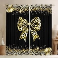 thumbnail image 1 of Homewish Kawaii Ribbon Bow Black Out Curtains for Boys Girls,Leopard Print Curtains Pack of 2 (42x63 Each),Black Yellow Bedroom Curtains,Super Cozy Room Decor, 1 of 6