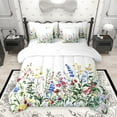 thumbnail image 1 of Homewish Kawaii Rustic Flower 7 Pieces Bedding Comforter Set,Country Farmhouse Lodge Full Bedding Set,Blue Green White Fitted Sheet Flat Sheet For Girl,Microfiber Bedroom Decor Reversible, 1 of 8
