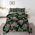 thumbnail image 1 of Homewish Kawaii Rustic Flower Bedding Comforter Set,Country Farmhouse Lodge Twin Comforter Sets,Black Green Pink Bedding Set For Girl,Microfiber Bedroom Decor Reversible,2-Piece, 1 of 8