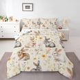 thumbnail image 1 of Homewish Kawaii Rustic Rabbit Full Size Comforter Sets,Colorful Country Floral Bedding Comforter Set,Beige Gray Bedding Sets For Girls Teens,Luxury Bedroom Decor Reversible,3pcs, 1 of 8